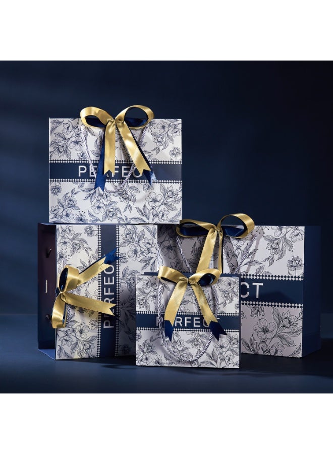 برفكت مجموعة من 6 أكياس هدايا سيكريت جاردن بمقابض، أكياس هدايا فاخرة عالية الجودة من ورق كرافت مناسبة للهدايا وأعياد الميلاد وعيد الأم وحفلات الزفاف والحفلات (25 × 12 × 20 سم) - Image 4